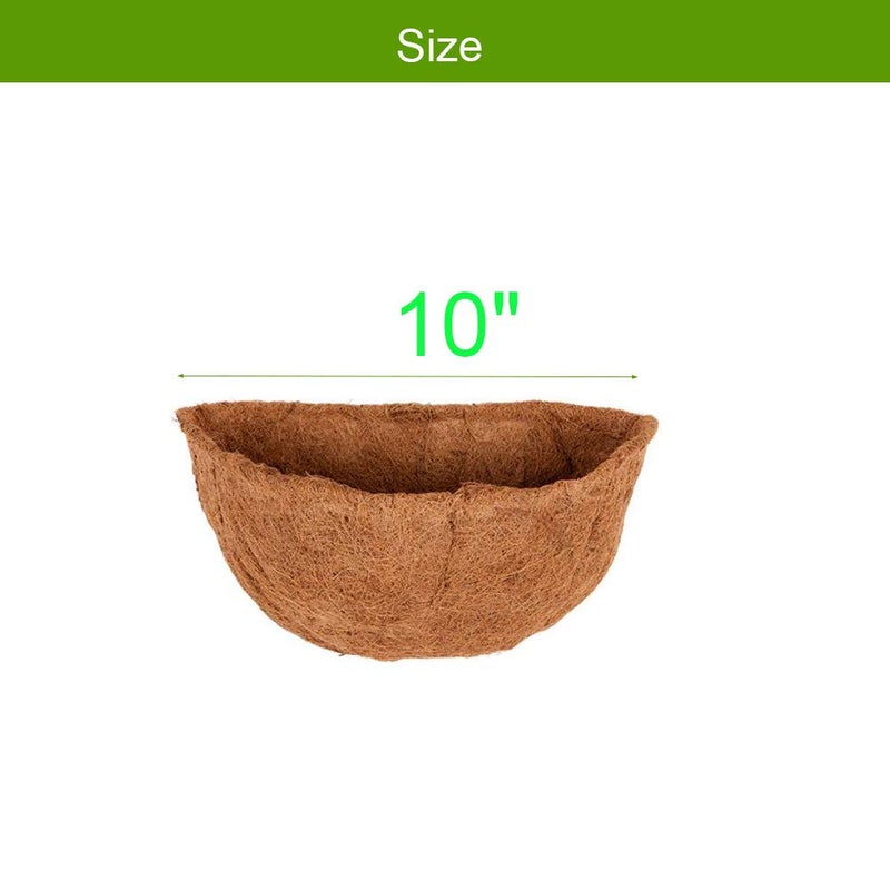 Frillybutts 2 PCS Coconut Liners for Planters Half Round 10"" Half Circle Coco Fiber Replacement Liners for Wall Hanging Baskets - Image 2